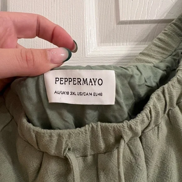 Peppermayo Sage Green Tiered A-Line Skirt - Picture 4 of 6